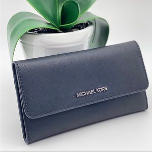 Michael Kors Trifold Wallet Black Silver